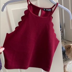 shein burgundy crop top
